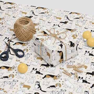 ZINTBIAL Dog Wrapping Paper - Fun Gift Wrap for All Ages