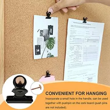 Coideal Black Small Bull Clips - 30 Pack Mini Metal Hinge Clips Tiny Binder Paper Clamps for Tags Bags Shops, Office and Home Kitchen (22mm)