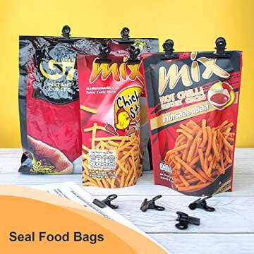 Coideal Black Small Bull Clips - 30 Pack Mini Metal Hinge Clips Tiny Binder Paper Clamps for Tags Bags Shops, Office and Home Kitchen (22mm)