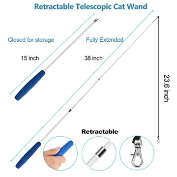 Interactive Cat Wand Toy with Feather Teasers for Indoor Cats
