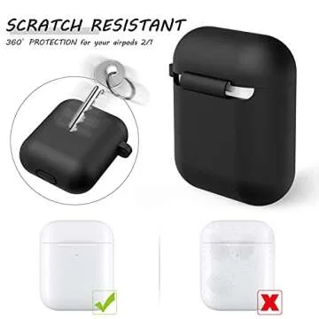 LELONG Airpods Case Cover - Soft Silicone & Keychain