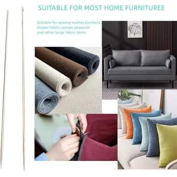 10" Professional Upholstery Needle 3mm Thickness, Big Eye Hand Sewing Needles for Stitching and Crafting Projects 10"