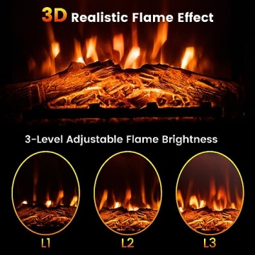 GOFLAME Cozy Electric Fireplace with Remote Control