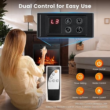 GOFLAME Cozy Electric Fireplace with Remote Control