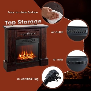 GOFLAME Cozy Electric Fireplace with Remote Control