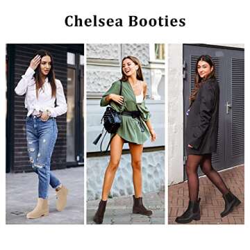 Chic Comfort Vepose Women's 9607 Chelsea Ankle Boots - Versatile Black Booties