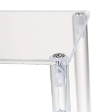 BYCY Acrylic Clear 2-Tier Riser Display Shelf for Figures, Desserts Holder, Collections Organizer and Cosmetic Items Shelf (12" x 6.9" x 4.25")