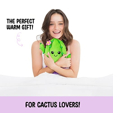 Cactus Microwavable Unscented Heating Pad for Women and Kids- Cute Soft Cozy Pillow Plush Heatable Warm Stuffed Animals - Kawaii Hot and Cold Plushie Food Toy - Cactus Gifts for Girls and Boys