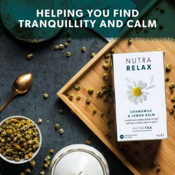 NUTRARELAX - Sleep Tea | Anxiety Tea | Calming Tea – For Relieving Stress & A Good Night’s Sleep – Includes Chamomile, Lemon Balm and Passionflower - 20 Enveloped Tea Bags - by Nutra Tea - Herbal Tea