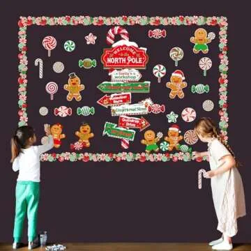 Moinchore Christmas Bulletin Board Set 53 Pcs for Holiday Decor