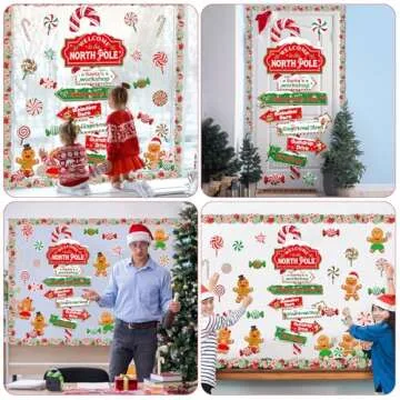 Moinchore Christmas Bulletin Board Set 53 Pcs for Holiday Decor