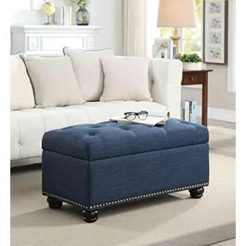Convenience Concepts Designs4Comfort 7th Avenue Storage Ottoman 35.5" - Contemporary Foot Stool and ...