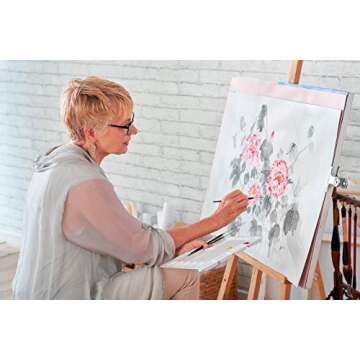 AIT Art Premium Detail Brush Set, 5 Pure Kolinsky Russian Red Sable Paint Brushes, Handmade in USA f...