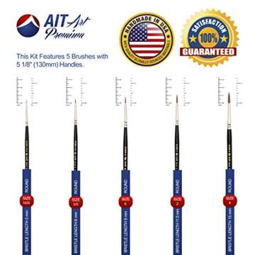 AIT Art Premium Detail Brush Set for Artists' Precision