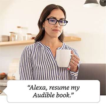 Echo Frames (2nd Gen) | Smart audio glasses with Alexa | Classic Black with new blue-light-filtering...