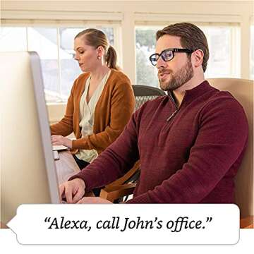 Echo Frames (2nd Gen) | Smart audio glasses with Alexa | Classic Black with new blue-light-filtering lenses