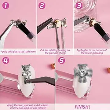 30 Spinning Nail Charms for Unique Nail Art Designs