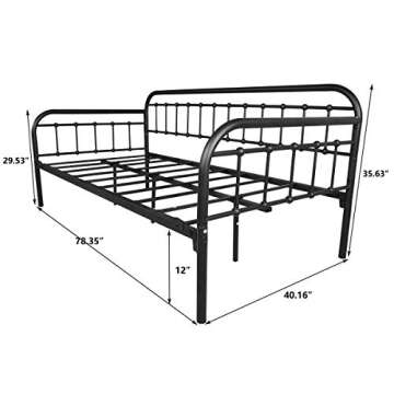 Stylish HOMERECOMM Metal Daybed Frame - Heavy Duty for Twin Mattresses