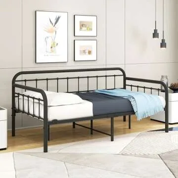 HOMERECOMM Heavy-Duty Metal Daybed Frame for Twin Beds