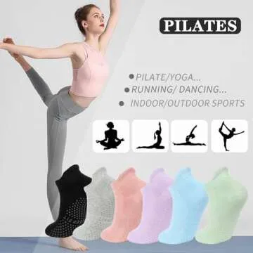 Loudashuaiqi Non-Slip Yoga Socks for Women - Comfy & Stylish