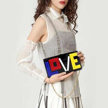 Stylish Love Acrylic Clutch - Perfect Handbag for Weddings and Parties
