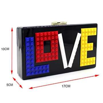 Elegant Love Acrylic Clutch Bag for Women - Perfect Evening Accessory