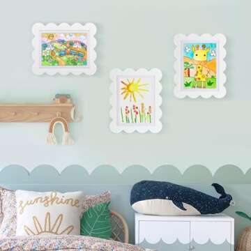 Solfres Kids Art Frames Front Opening 9x12 & 8.5x11 w/Mat, Set of 2, Kids Artwork Frames Changeable, Picture Frame with Storage Holds 150 Drawings, Display for Art Projects 3D Crafts, White