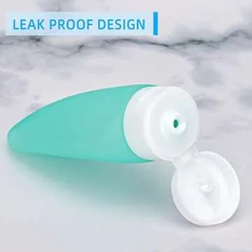 TSA Approved Travel Bottles Set for Toiletries Travel Size Containers Kit 4 Pack Portable Leak Proof Refillable Squeeze Cosmetic Airplane Essential Shampoo Hair Conditioner Body Lotion Bath Shower Gel