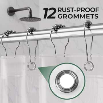 AmazerBath Shower Curtain Liner 2 Pack, 72 x 84 Inches PEVA Plastic Shower Liner with 3 Weighted Sto...