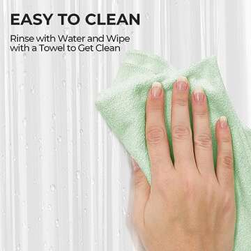 AmazerBath Shower Curtain Liner 2 Pack, 72 x 84 Inches PEVA Plastic Shower Liner with 3 Weighted Stones and 12 Rustproof Metal Grommet, Lightweight Waterproof Shower Curtain - Clear