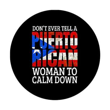 Funny Puerto Rican Women Puerto Rico Flag PopSockets PopGrip: Swappable Grip for Phones & Tablets