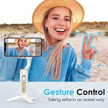 Gimbal Stabilizer for Smartphone, 3-Axis Phone stabilizer with Tripod, Foldable Phone Gimbal for Android and iPhone 14 PRO MAX, Stabilizer for Video Recording with 600° Auto Rotation - hohem iSteady X