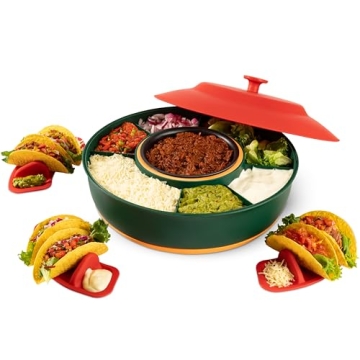 Taco Tuesday Kit - Taco Bar Serving Set with 30oz Heated Pot