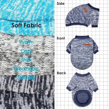 Warm 3 Pack Dog Sweaters for Small Dogs in Winter