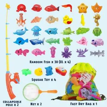 CozyBomB™ Magnetic Fishing Game for Kids | Fun Bath Pool Toy for Age 3-6