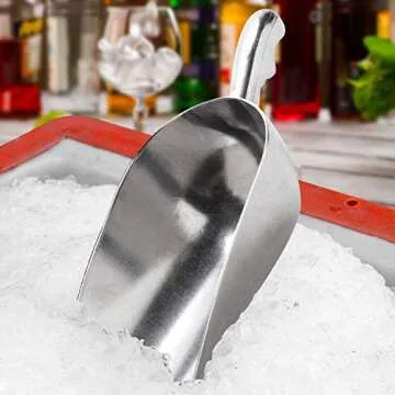 ChefLand 85oz Cast Aluminum Utility Scoop for Multi-Purpose Use, X-Large High Quality Commercial Grade, 85 ounce, Silver