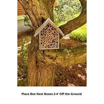 Mason Bee Houses and Supplies : Bamboo Tube Bee Hotel for Solitary Bees - Attract More Gentle Pollin...