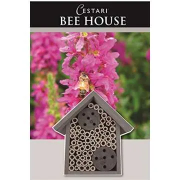 Mason Bee Houses and Supplies : Bamboo Tube Bee Hotel for Solitary Bees - Attract More Gentle Pollinating Bees to Your Garden by Providing Them with a Safe Bee Home Made from FSC Certified Wood