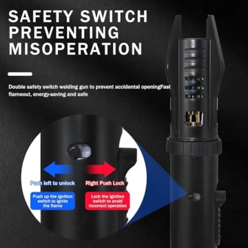 Dual-Color Torch Lighter with Safety Lock and Windproof Flame