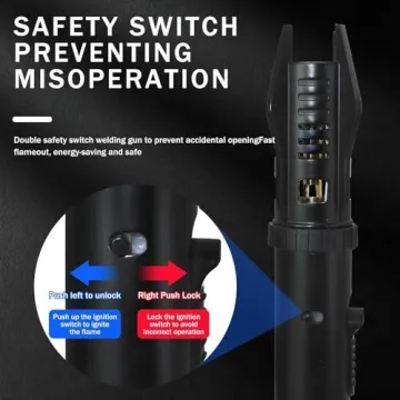 Dual-Color Torch Lighter with Safety Lock and Windproof Flame
