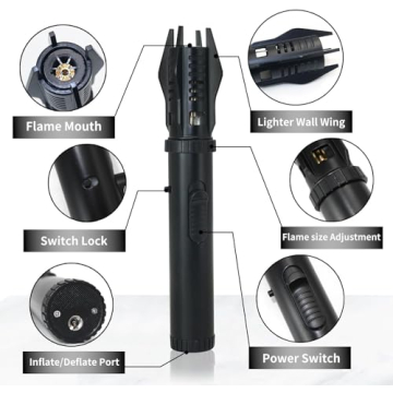 Dual-Color Torch Lighter with Safety Lock and Windproof Flame