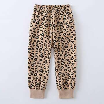 Toddler Baby Girls Leopard Print Clothes Set Long Sleeve T-Shirt Tops and Pants 2pcs Outfits(3T, 2-Apricot(Long Sleeve))