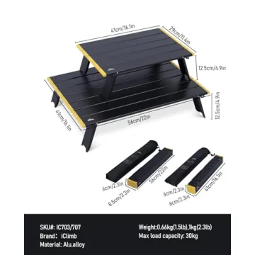 iClimb Ultralight Compact Mini Beach Folding Table