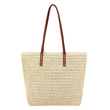 Naimo Women Straw Shoulder Bag Woven Summer Beach Tote - Stylish & Versatile