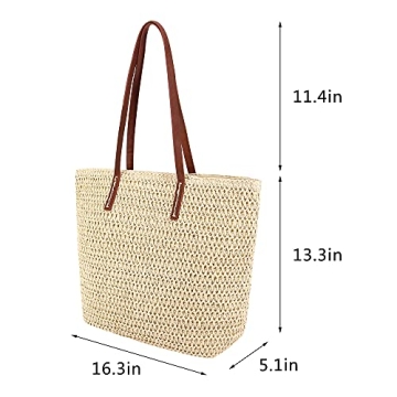 Naimo Women Straw Shoulder Bag for Chic Summer Style