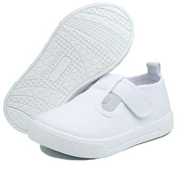 Stylish LAWBUCE Toddler Girls T-Strap Sneakers for Comfort