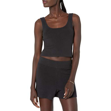 The Drop Women's Angelica Cropped Supersoft Scoop Neck Tank - Cozy & Flattering