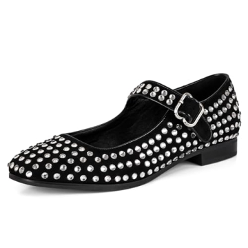 Sparkling DOEYG Rhinestone Mary Jane Flats - Comfortable & Stylish for Women