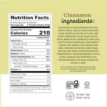 Delicious Katz Gluten Free Toaster Pastries - Cinnamon Flavored