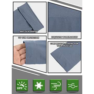 Foaincore 4 Pairs Plus Size Cooling Arm Sleeves Sun Sleeves Men Women UV Sun Protection Sleeves Oversized Compression Sleeves(Multiple)